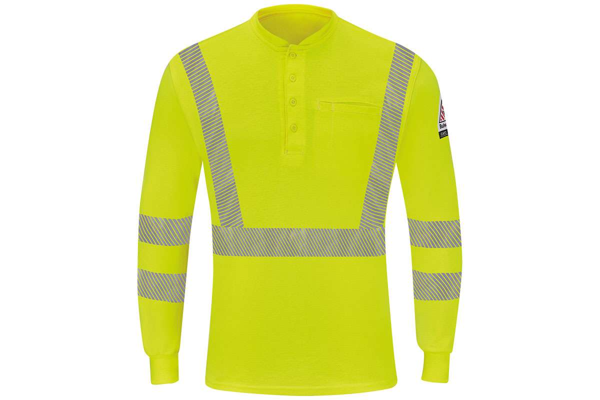 Bulwark Men’s Hi-Visibility Lightweight Long Sleeve Henley