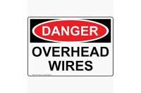 ComplianceSigns OSHA DANGER Overhead Wires Sign