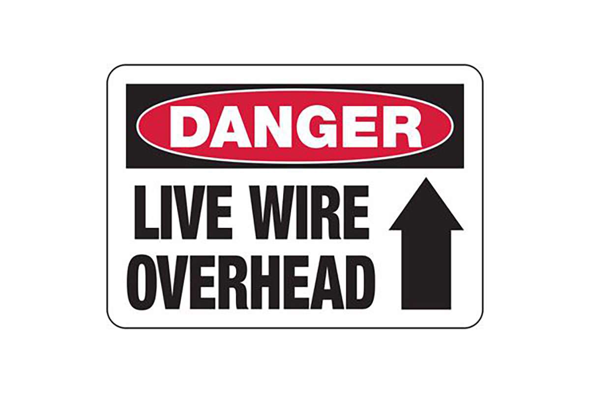 Emedco Danger Signs - Live Wire Overhead