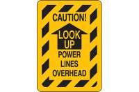 Seton Caution Look Up Power Lines Overhead - Electrical Safety Signs