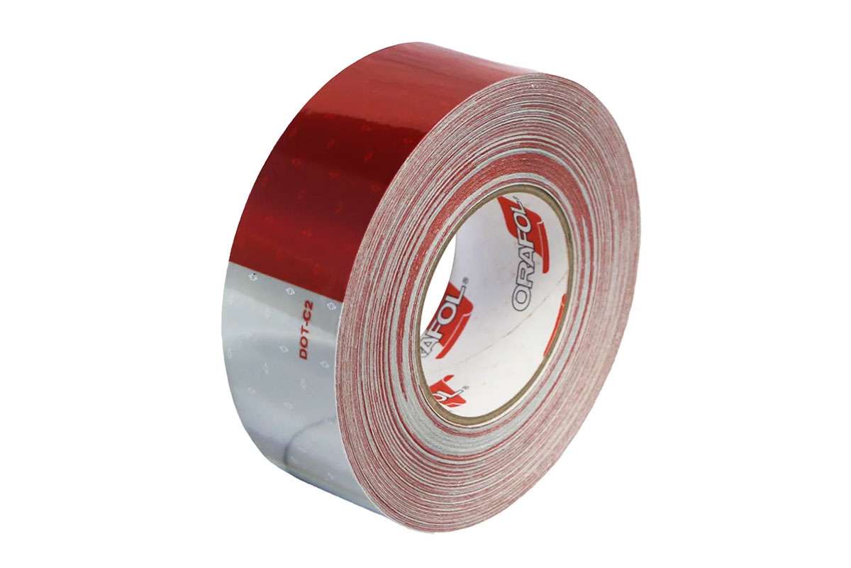 Orafol 2-Inch V42 DOT C-2 ORALITE Red & White Conspicuity Tape