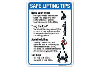 Sigo Signs Safe Lifting Tips Sign