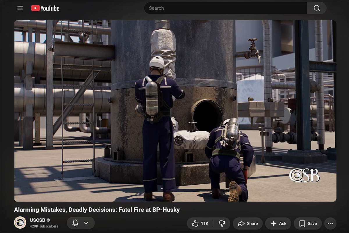 CSB BP-Husky refinery video gains half a million views