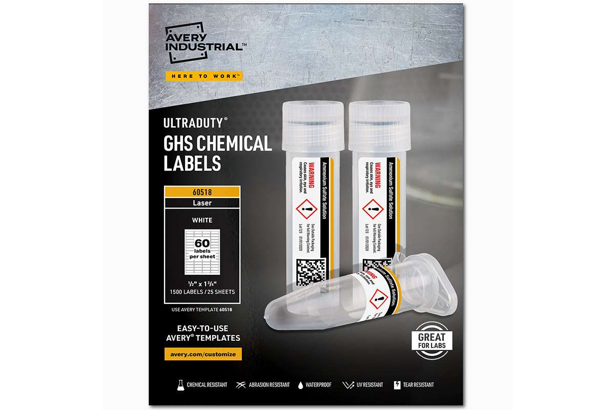 Avery UltraDuty 0.5 x 1.75 Inch GHS Chemical Labels