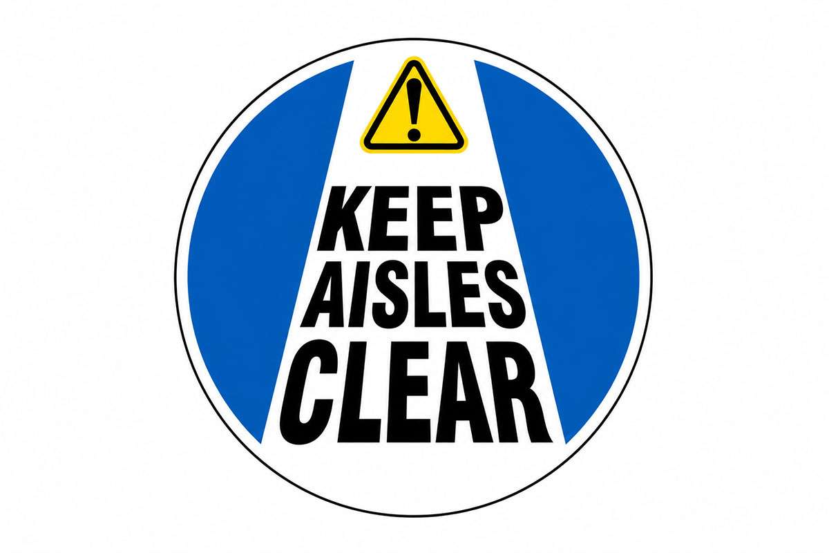 Brimar Industries ‘Keep Aisles Clear’ Floor Sign