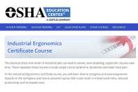OSHA Education Center Industrial Ergonomics Certificate Course