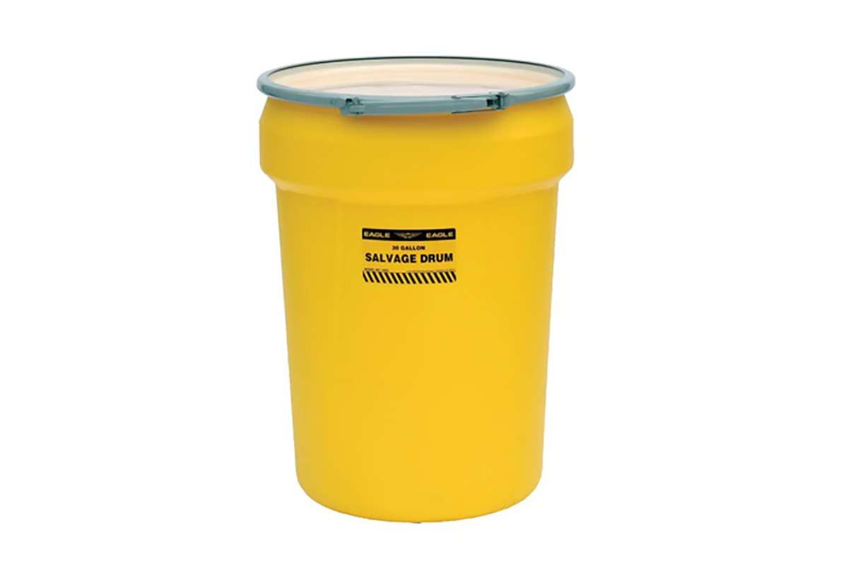 Eagle 30 Gallon Metal Lever-Lock Salvage Plastic Drum Barrel