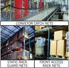 Carron Net Company: Custom designed guard net systems for pallet racks and conveyors